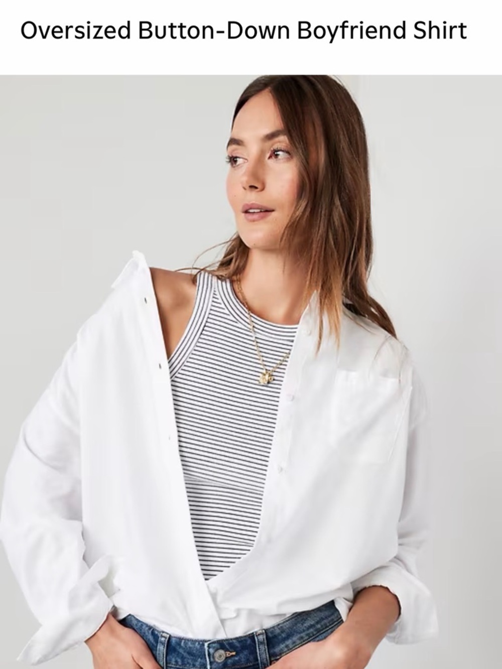 Old Navy White Oversized Boyfriend Shirt